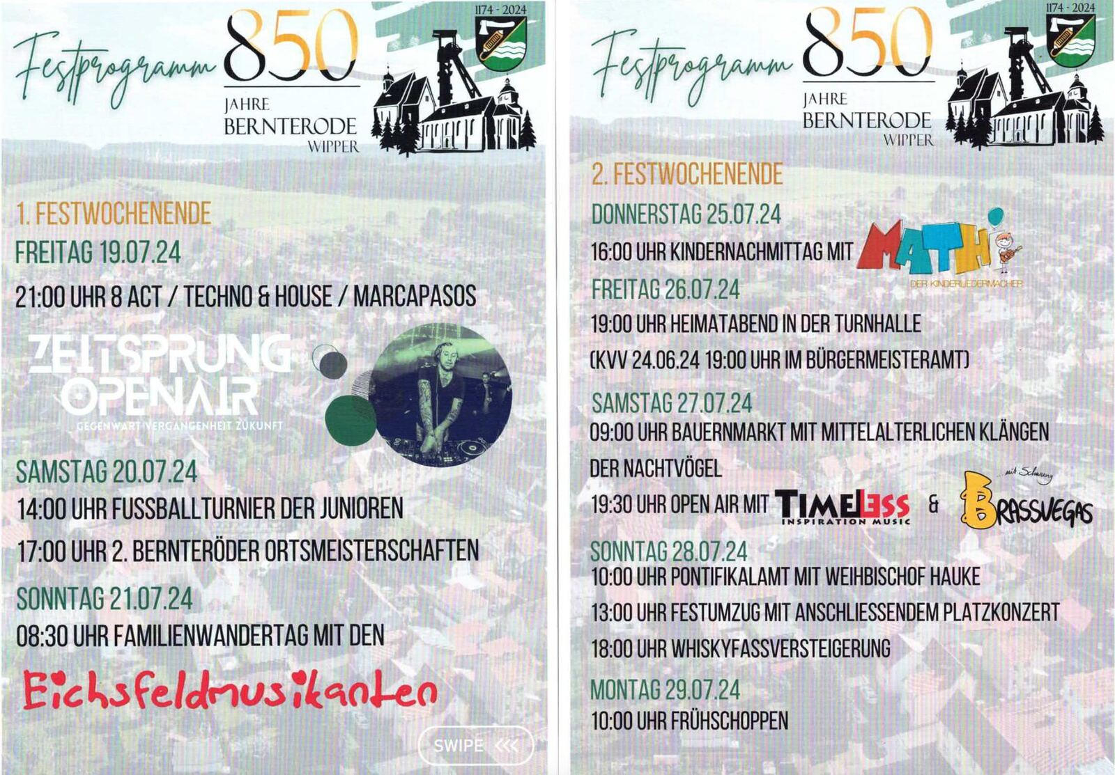 Festprogramm 850 Jahre Bernterode